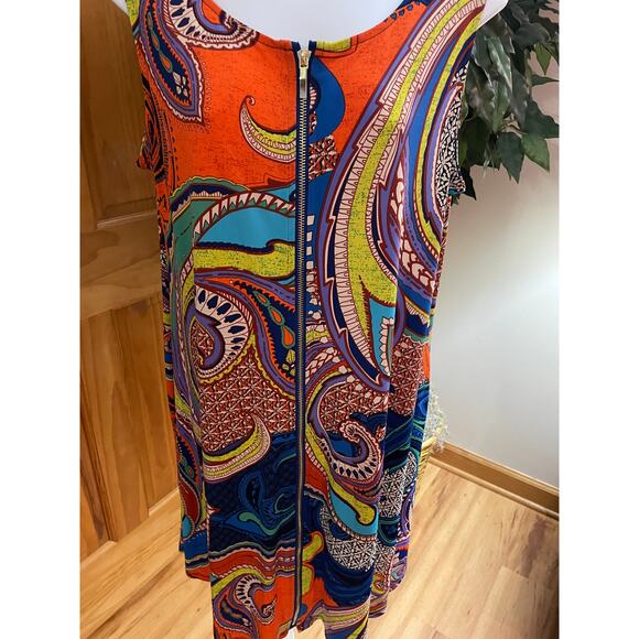 MSK Sleeveless Dress, Vivid Paisley Pattern, Size Large - Picture 3 of 6